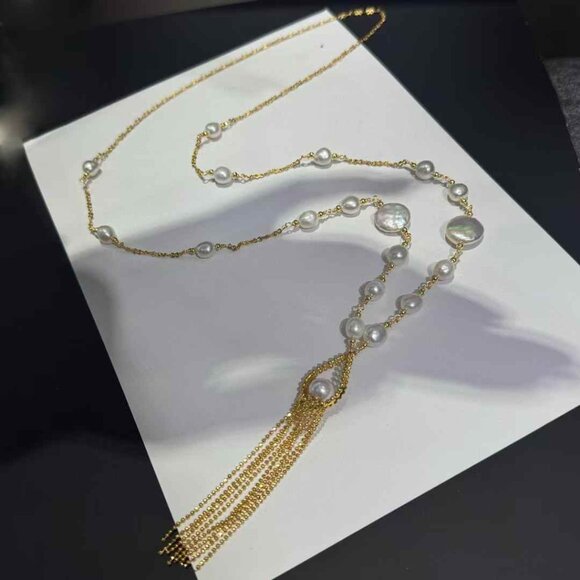 Handmade Baroque Freshwater Pearl Necklace - Picture 4 of 4